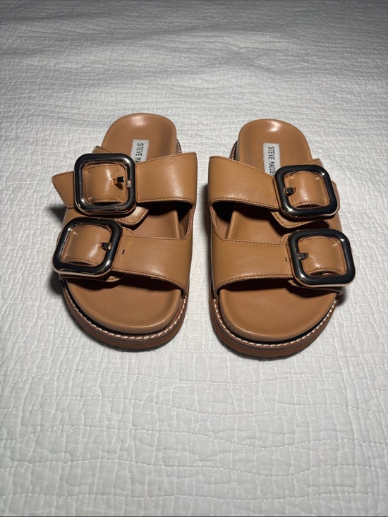 Steve Madden Shoes - Steve Madden Cognac Double-Buckle Slide Sandals